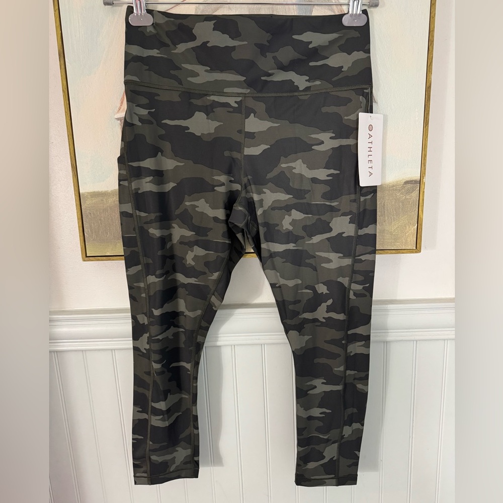 Athleta Ultimate Camo Olive Elation Ultra High Rise 7/8 Leggings NWT Size 1X - Picture 2 of 6